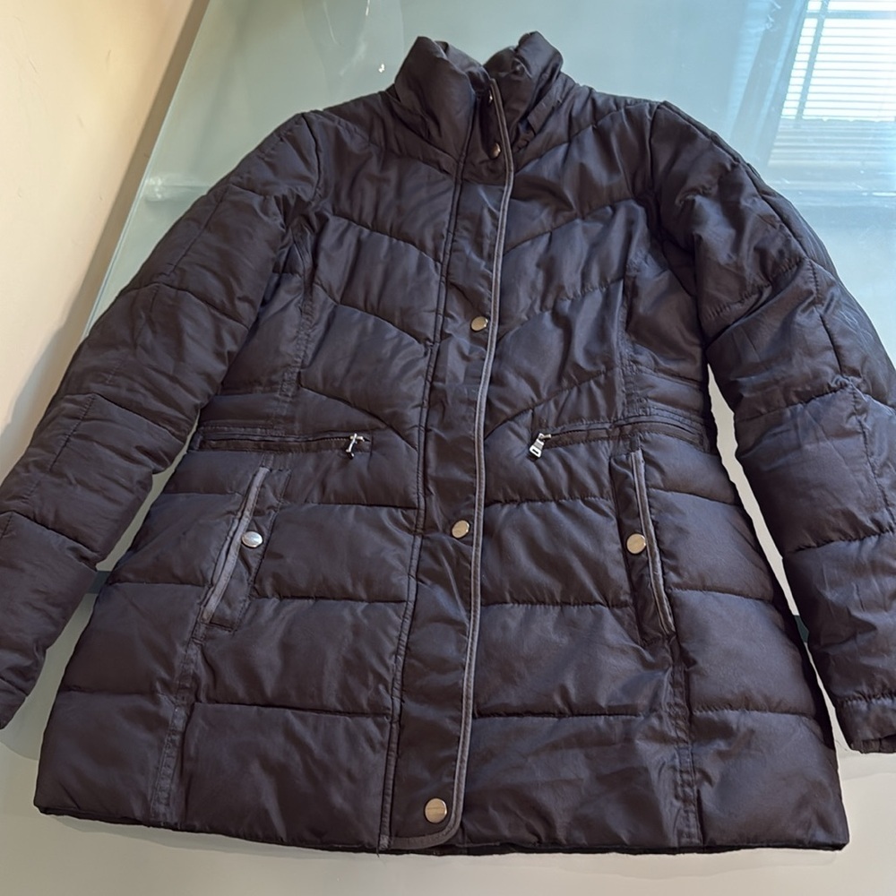 Puffer Jacket Larry Levine Black Puffer Jacket Size S - Picture 2 of 8